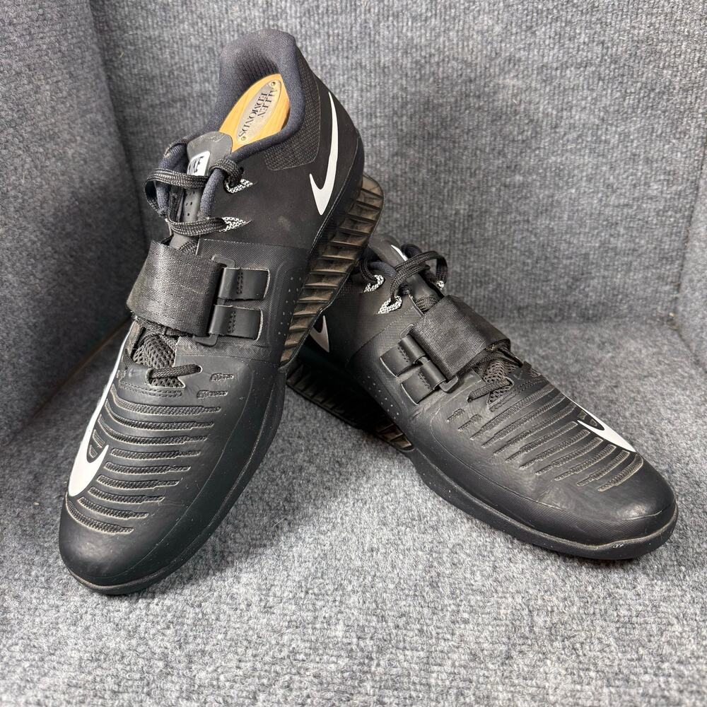 Nike Romaleos 3 Weightlifting Shoes Men's 12 Black Lace Up Gym Workout Active